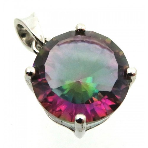 Mystic Topaz Gemstone Sterling Silver Pendant 04